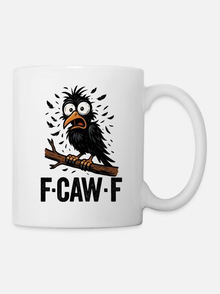Schwarze Krähe F-CAW-F- Black Crow - Mug - white