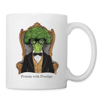 Protéines de prestige – Brocoli King en costume - Mug blanc - blanc - Droite