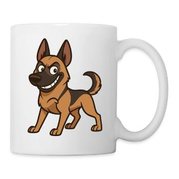 Chien de bande dessinée Malinois coquin - Mug blanc - blanc - Droite