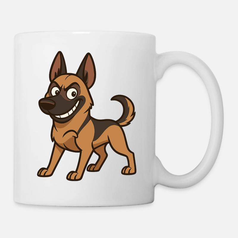 Chien de bande dessinée Malinois coquin - Mug blanc - blanc