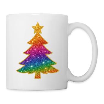 Rainbow Glitter Christmas Tree - Mug - white - Right
