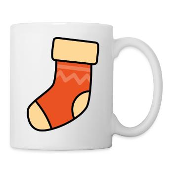 Orange sock suitable for Christmas - Mug - white - Right