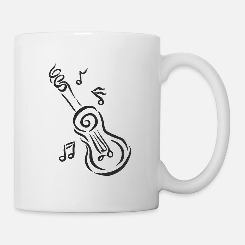 Spiral Guitar with Notes - Mug - white
