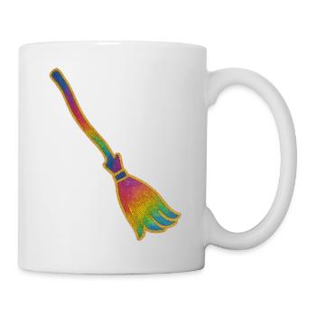 Magic Broom | Witches' Broom | Rainbow Broom Glitter - Mug - white - Right
