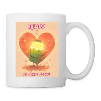 Batterie d’amour au coucher du soleil - Mug blanc - blanc - Droite
