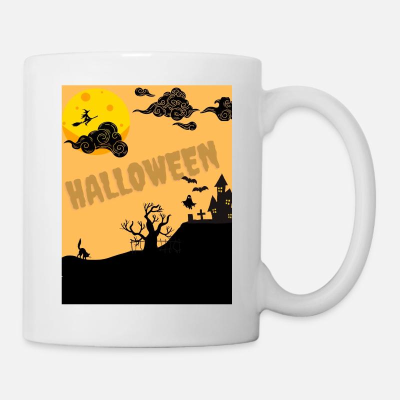 Halloween Silhouette von Moon - Tasse - Weiß
