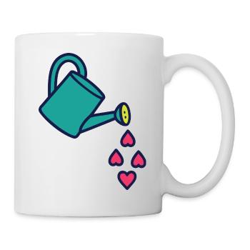 Arrosoir d'Amour et Cœurs - Mug blanc - blanc - Droite