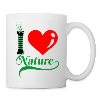 Natur Herz Emblem - Tasse - Weiß - Rechts