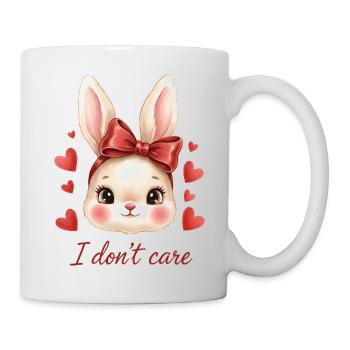 Kawaii Bunny with Red Bow Hearts - Mug - white - Right