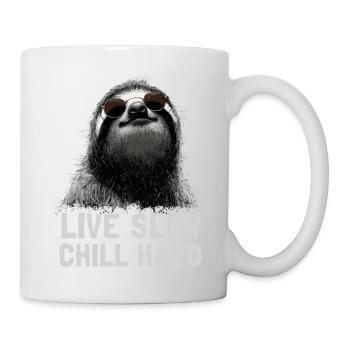 Chilliges Faultier mit Sonnenbrille - Tasse - Weiß - Rechts