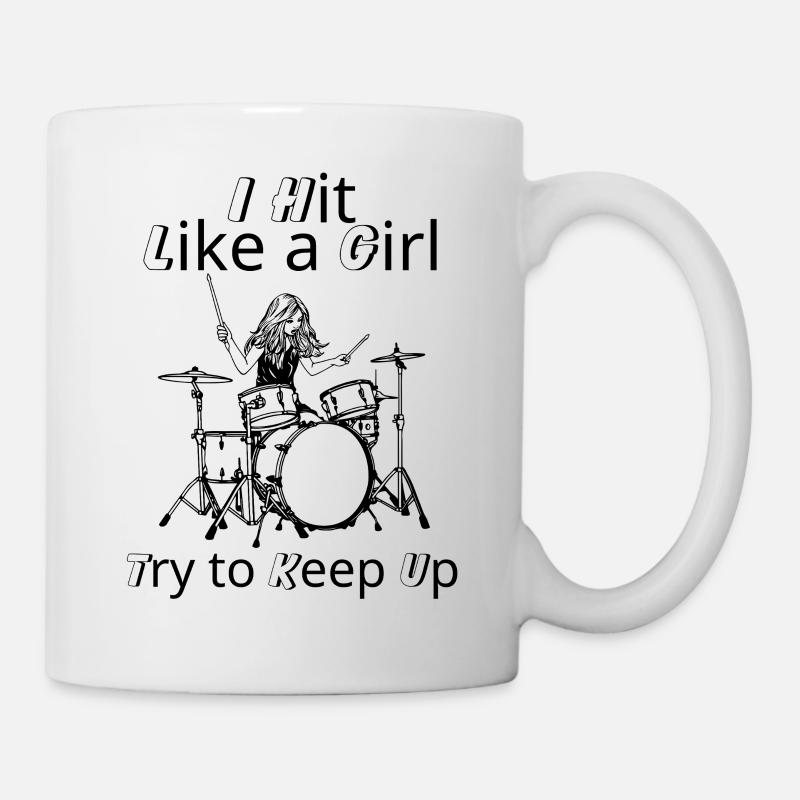 I Hit Like A Girl Try to Keep Up - Mug - white