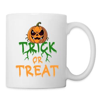 Halloween Trick or Treat Citrouille Dire Horreur - Mug blanc - blanc - Droite