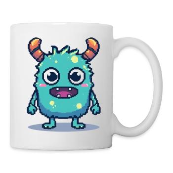 8-Bit Cute Pixel Monster Retro 90s Style - Mug - white - Right
