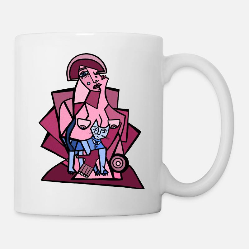 Me, Overthinking with My Cat - Mug - white