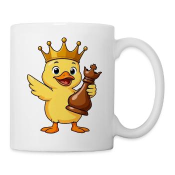 Funny Duck Chess Player King Queen Cartoon - Mug - white - Right