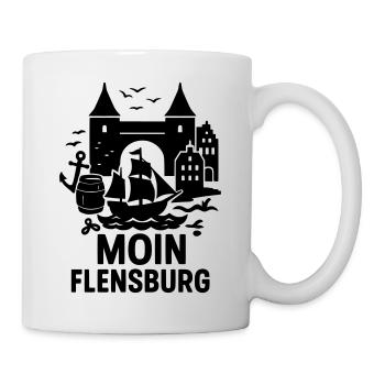 flensburg moin anker seefahrer - Tasse - Weiß - Rechts