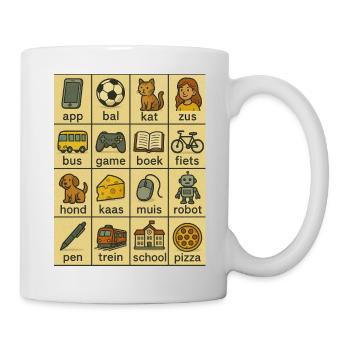 Dutch Word Grid Learning Card - Mug - white - Right