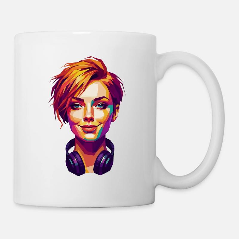 Colorful_Pop_Art_Portrait - Mug blanc - blanc
