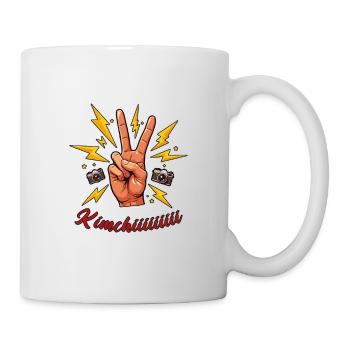 Sag Kimchiiiiii – Victory Hand Korea Fun Design - Mug - white - Right