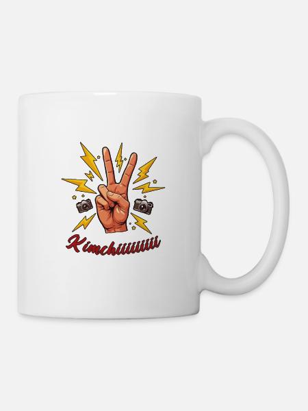 Sag Kimchiiiiii – Victory Hand Korea Fun Design - Tasse - Weiß