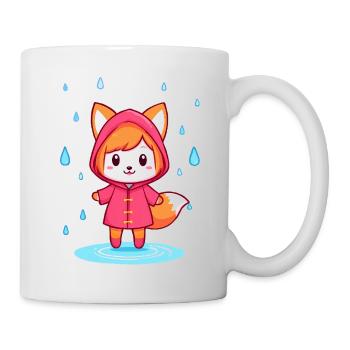 Petit renard chibi en imperméable - Mug blanc - blanc - Droite