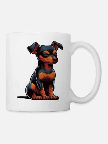 Pinscher miniature Pinscher Pinscher Pinscher Propriétaire Minpin - Mug blanc - blanc