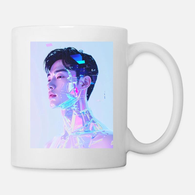 Holographic Neon Portrait - Mug - white