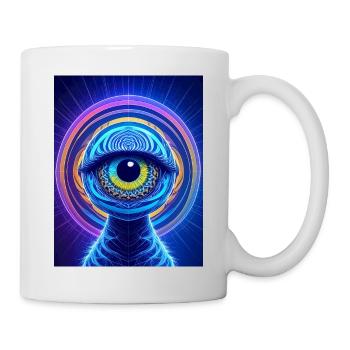 Neon Eye Ring Cosmic Hyperrealism - Mug - white - Right