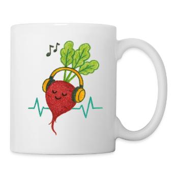 Beet Beats and Headphones - Mug - white - Right