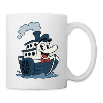 Tolles Vintage-Boot im alten BD-Stil - Tasse - Weiß - Rechts