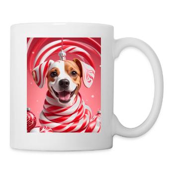 Christmas Candy Cane Dog - Mug - white - Right