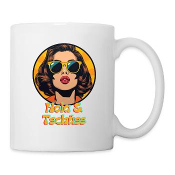 hola und tschüss - Tasse - Weiß - Rechts