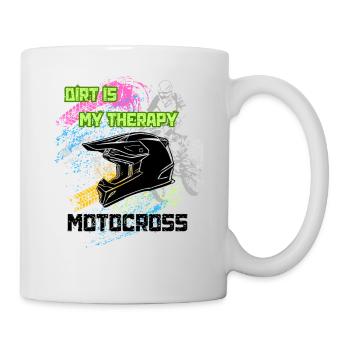motocross helmet - Mug - white - Right