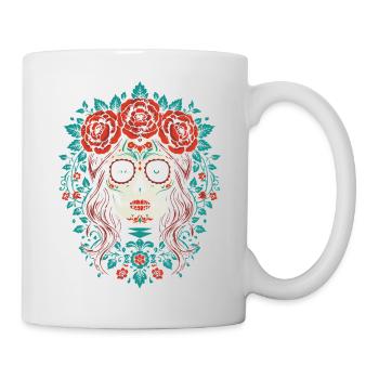 Sugar Skull Floral Crown - Mug - white - Right