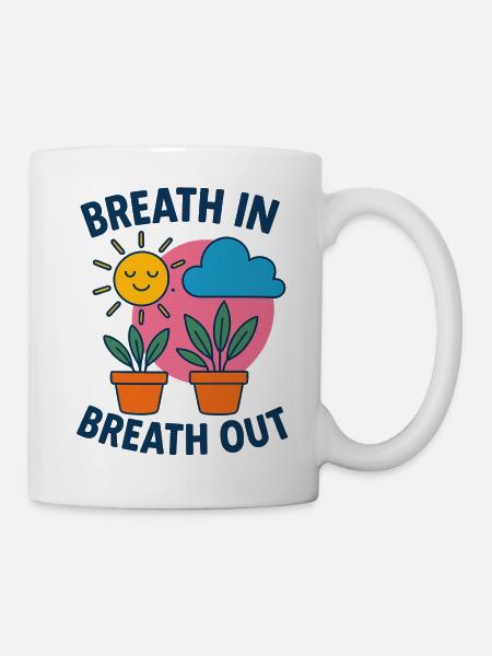 Breath Sun Plants Motif - Mug - white
