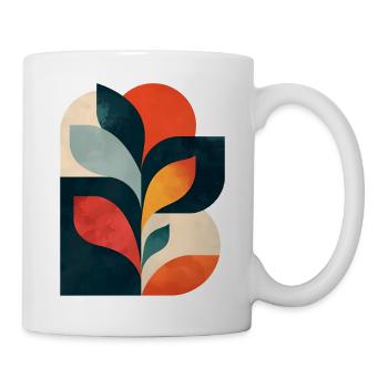 Abstrakte botanische Collage - Moderne geometrische Kunst - Tasse - Weiß - Rechts