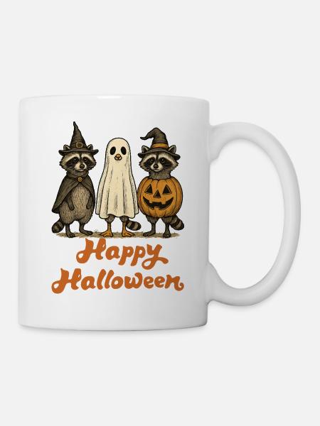 Halloween Raccoons Ghostly Halloween - Mug - white