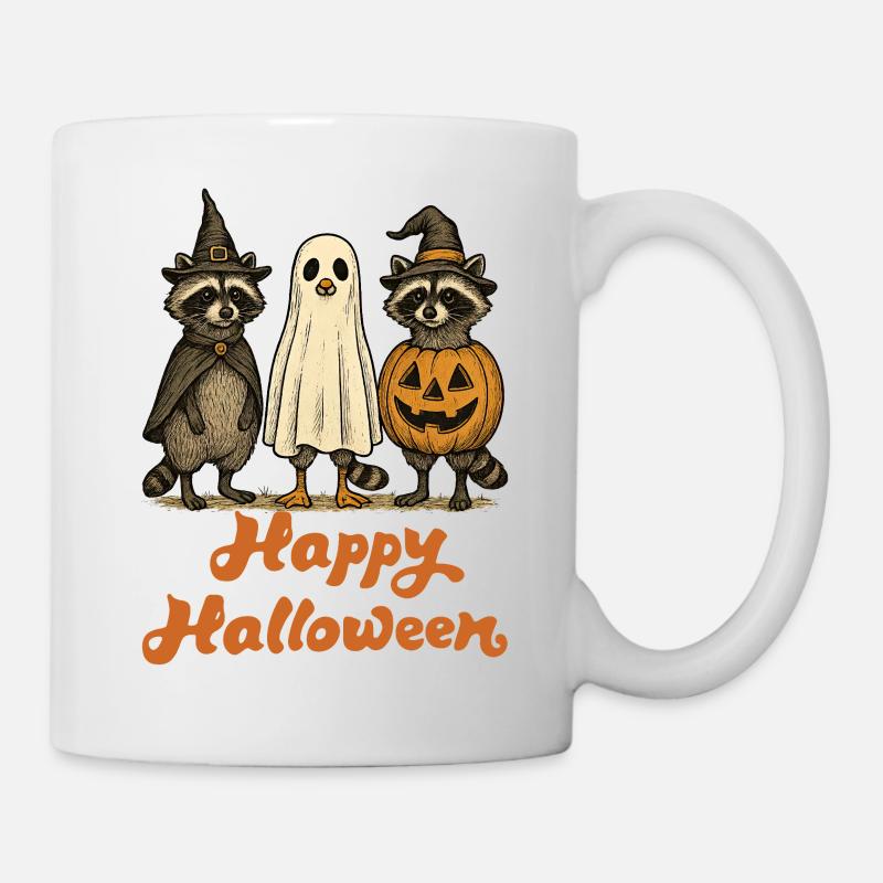 Halloween Ratons laveurs Fantomatique Halloween - Mug blanc - blanc