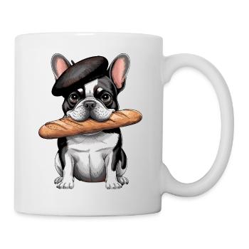 French Bulldog with Baguette - Mug - white - Right