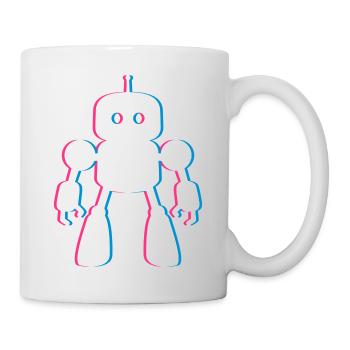 Roboter 3D-Effekt – Zukunft trifft KI Design - Tasse - Weiß - Rechts
