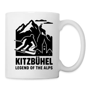 Silhouette de vacances de ski et de sports d'hiver à Kitzbühel - Mug blanc - blanc - Droite