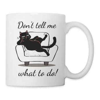 Midnight Cat sur le canapé - Mug blanc - blanc - Droite