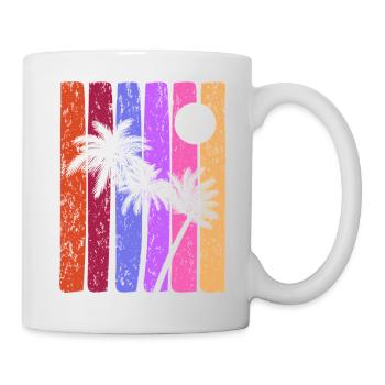 Rayures tropicales coucher de soleil - Mug blanc - blanc - Droite