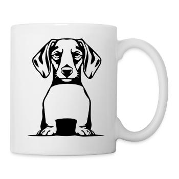 Dachshund Hunde T-shirt Geschenk - Tasse - Weiß - Rechts