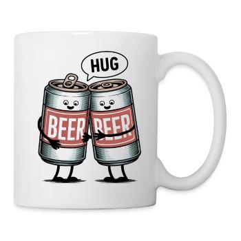 Beer Can Hug - Funny T-Shirt - Mug - white - Right