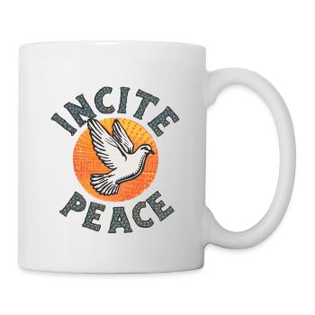 Retro Peace Dove - "Anstiftung zum Frieden" - Tasse - Weiß - Rechts