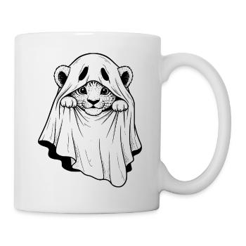 dessin animé bébé lion en costume de fantôme - Mug blanc - blanc - Droite