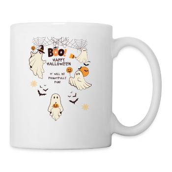 Frightfully Fun Ghosts – Cute Halloween Cartoon  - Tasse - Weiß - Rechts