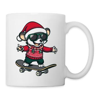 Souris Noël Drôle - Mug blanc - blanc - Droite