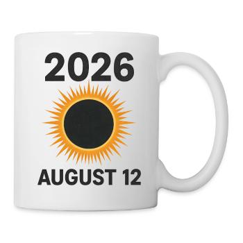 2026 August 12 - total solar eclipse - Mug - white - Right
